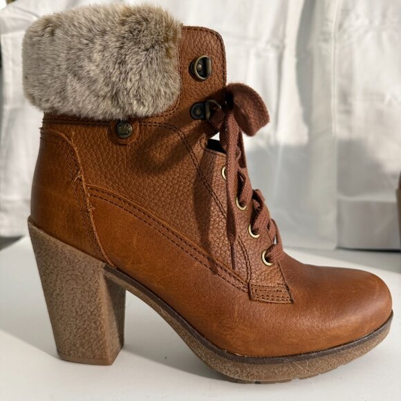 Pajar Canada Tan Leather Faux Fur Ankle Boots | Women’s 6.5–7 (EUR 37) - Picture 6 of 14